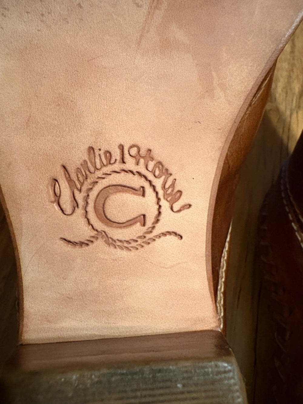 Charlie 1 Horse by Lucchese Brown Leather Western Mules Size 8.5B Brazil - Picture 12 of 12